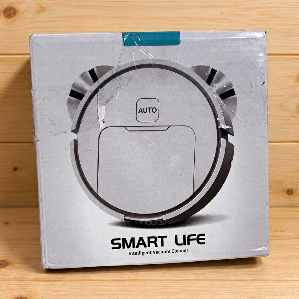 Smart Life Robotic Bagless Vacuum Cleaner, Black, USB Cable, Mop Pad, Brush[D]